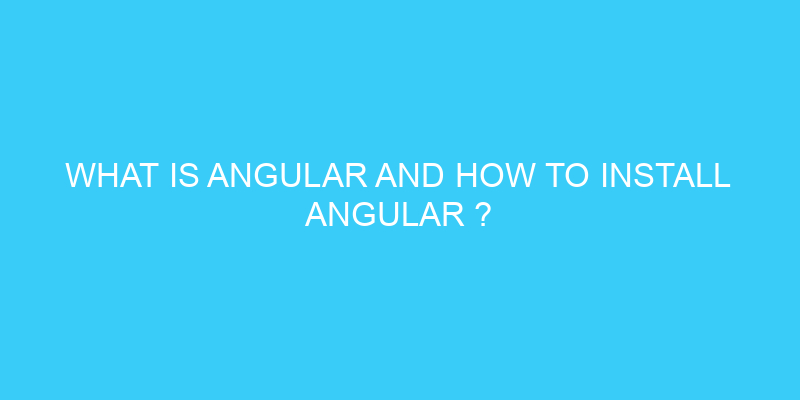 how to install angular