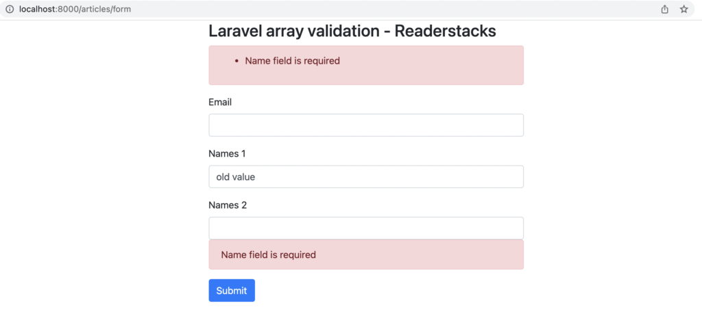 Laravel Array Validation