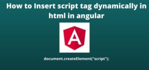 How to Insert script tag dynamically in angular