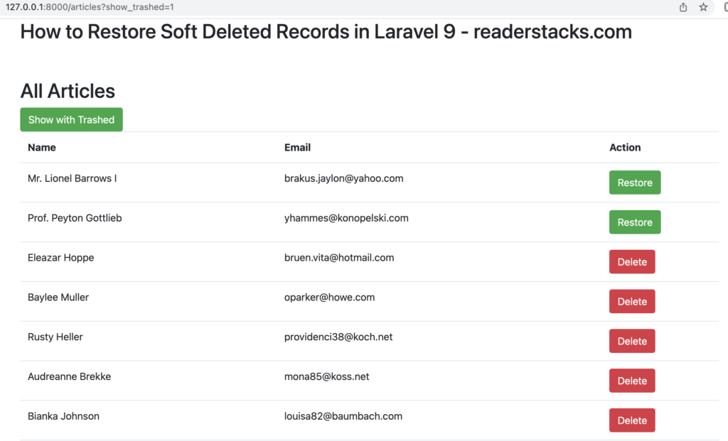 How to Restore Soft Deleted Records in Laravel 9