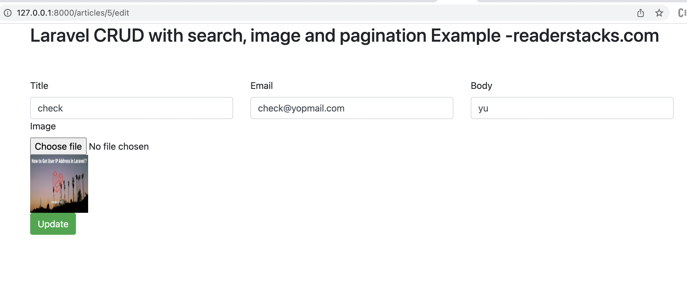 Laravel CRUD with search pagination validation and image