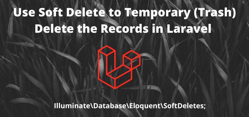 Use Soft Delete to Temporary (Trash) Delete the Records in Laravel
