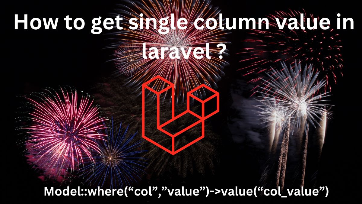 get single column value in laravel